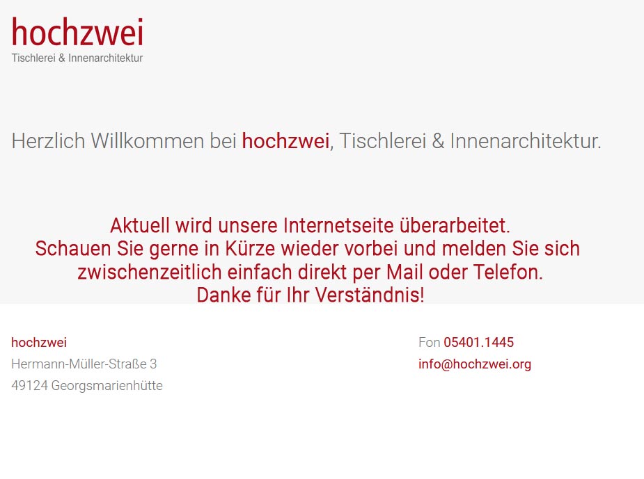 hochzwei under Construction